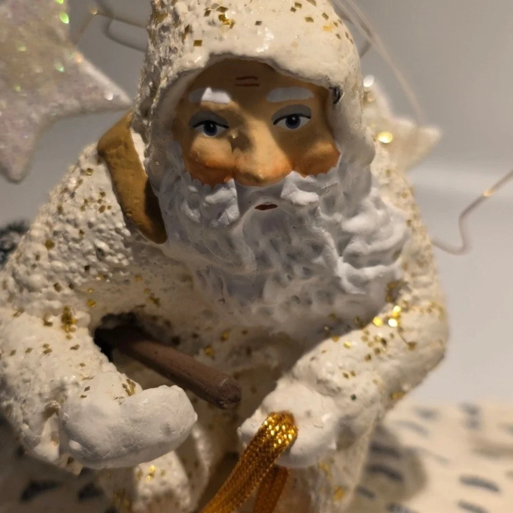 Dept 56 Father Frost Santa on Flying Owl‎ Ornament Christmas Decor 10 Inch
